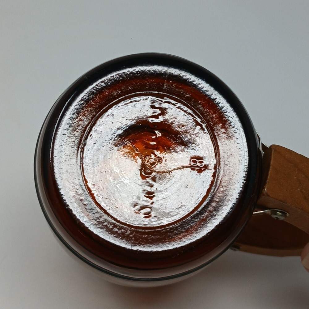 Siesta Ware Amber Brown Barrel Mug Big Basin California Souvenir Wood Handle - Picture 9 of 10